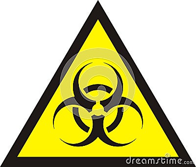 Biohazard symbol sign of biological threat alert Stock Photo