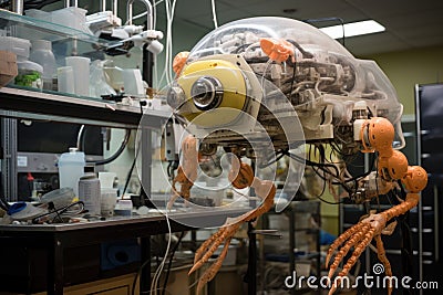 biohybrid robot prototype in a research lab Stock Photo