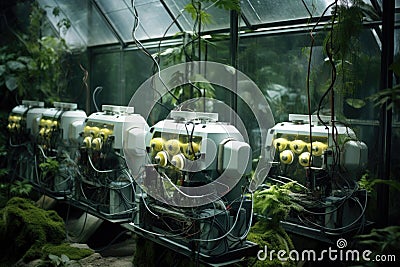 biohybrid robots energy source and battery system Stock Photo