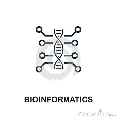 Bioinformatics vector icon symbol. Creative sign from science icons collection. Filled flat Bioinformatics icon for computer and Cartoon Illustration