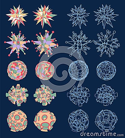 Biologic icon shapes for info-graphics. Vector Illustration