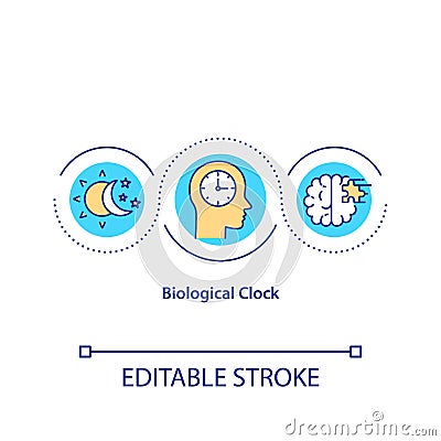 Biological clock concept icon Vector Illustration