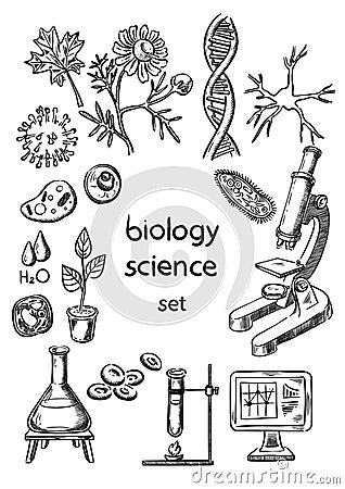 Biological science set Stock Photo