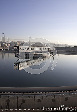 Biological wastewater treatment plant Stock Photo