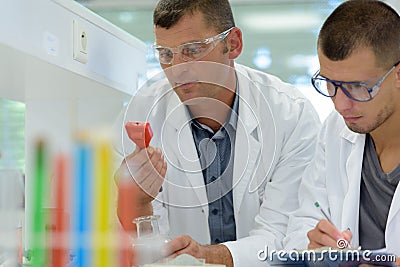 biologists working with plants with tubes Stock Photo
