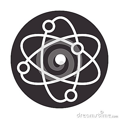 Biology atom molecule science element silhouette icon style Vector Illustration