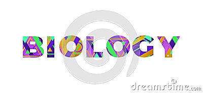 Biology Concept Retro Colorful Word Art Illustration Vector Illustration