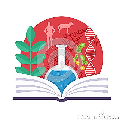 Biology Emblem Vector Illustration