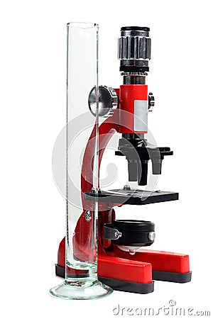 Biology microscope ten Stock Photo