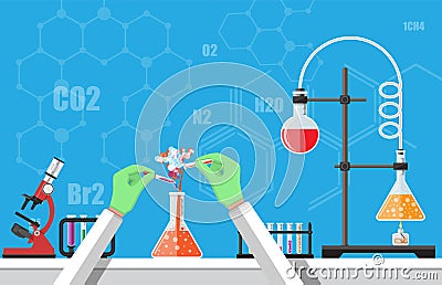 Biology science education equipment Vector Illustration