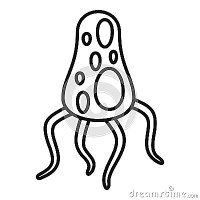 Biology virus icon, outline style Vector Illustration