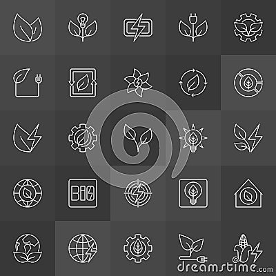 Biomass energy icons Vector Illustration