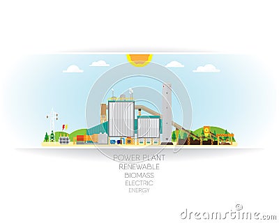 Biomass energy Vector Illustration