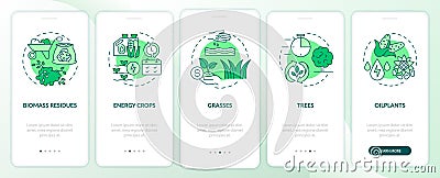 Biomass energy production green onboarding mobile app screen Vector Illustration