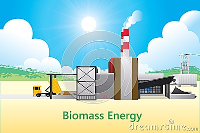 Biomass Energy Vector Illustration