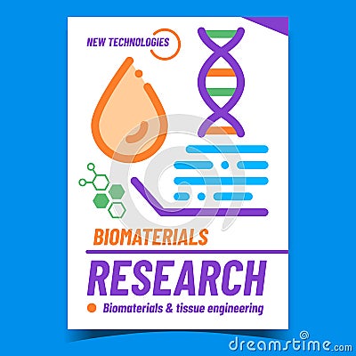 Biomaterials Research Creative Promo Banner Vector Vector Illustration