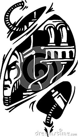 Biomechanical Designs - vector illustration Vector Illustration