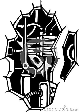 Biomechanical Designs - vector illustration Vector Illustration