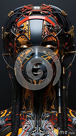 Biomechanical robot wizard. Created with Generative AI Stock Photo