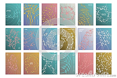 Biomedical brochure cover templates vector set Vector Illustration