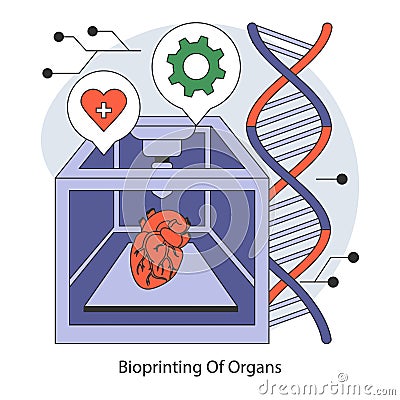 Biomedical Engineering concept. Flat vector illustration. Vector Illustration