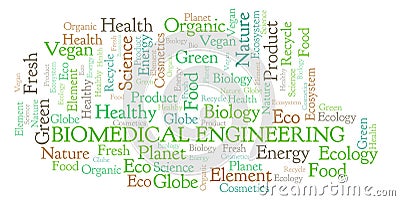 Biomedical Engineering word cloud. Stock Photo