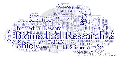 Biomedical Research word cloud. Stock Photo