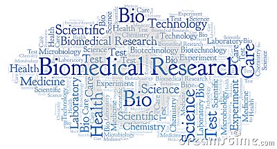 Biomedical Research word cloud. Stock Photo