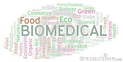 Biomedical word cloud. Stock Photo