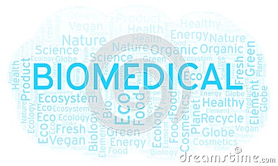 Biomedical word cloud. Stock Photo