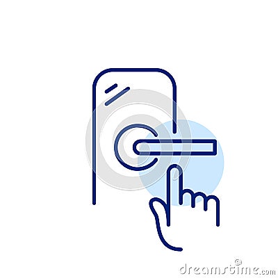 Biometric access smart lock. Pixel perfect, editable stroke Vector Illustration