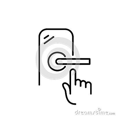 Biometric access smart lock. Pixel perfect icon Vector Illustration