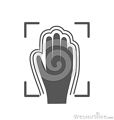 Biometric authorization line icon Vector Illustration