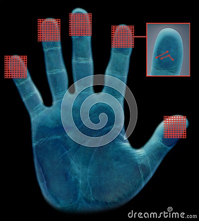 Biometric fingerprint scanner Stock Photo