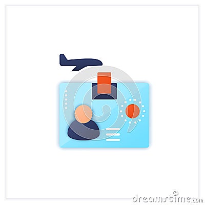 Biometric id flat icon Vector Illustration