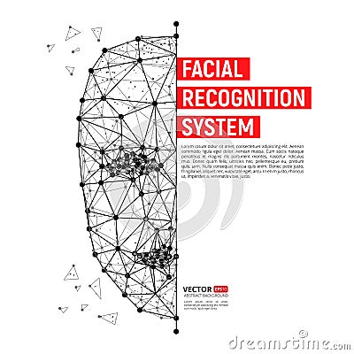 Biometric identification or Facial recognition system concept Vector Illustration