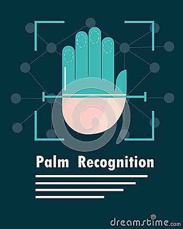 biometric palm recognition Vector Illustration