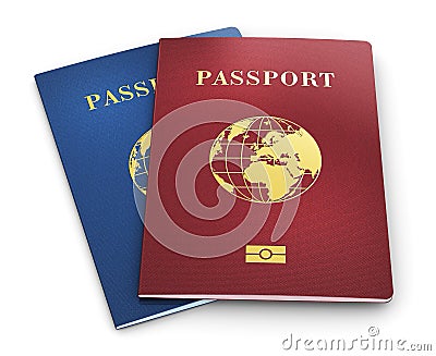 Biometric passports Stock Photo