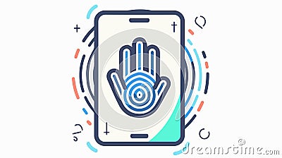 Biometric Scanner Icon for Secure Identity Verification in Access Control Systems Vector Illustration