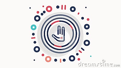 Biometric Scanner Icon for Secure Identity Verification in Access Control Systems Vector Illustration