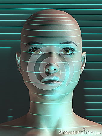Biometric scanning of human Stock Photo