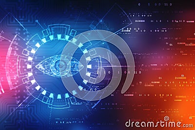 Digital eye, Security concept, cyber security Concept Stock Photo