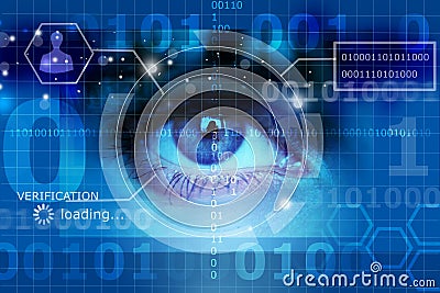 Biometric screening eye Cartoon Illustration