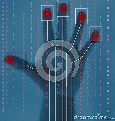 Biometric Security hand scan Stock Photo