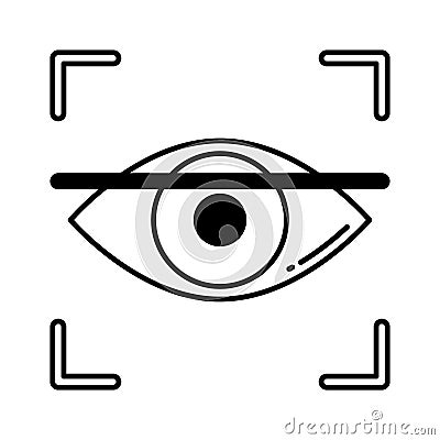 Biometric verification half glyph vector icon which can easily modify or edit Vector Illustration