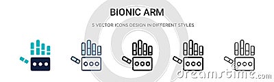 Bionic arm icon in filled, thin line, outline and stroke style. Vector illustration of two colored and black bionic arm vector Vector Illustration