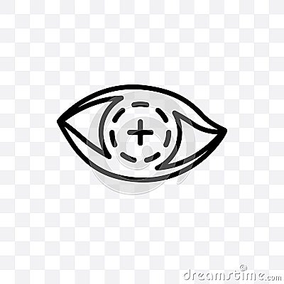 Bionic contact lens vector linear icon isolated on transparent background, Bionic contact lens transparency concept can be used fo Vector Illustration