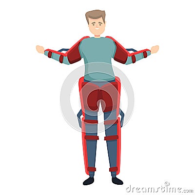 Bionic exoskeleton icon, cartoon style Vector Illustration