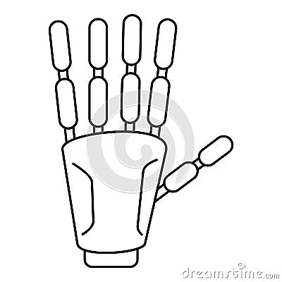 Bionic hand icon, outline style Vector Illustration