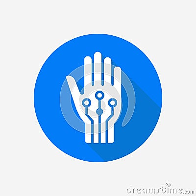 Bionic hand vector icon. Robotic hand, AI concept icon. Vector Illustration